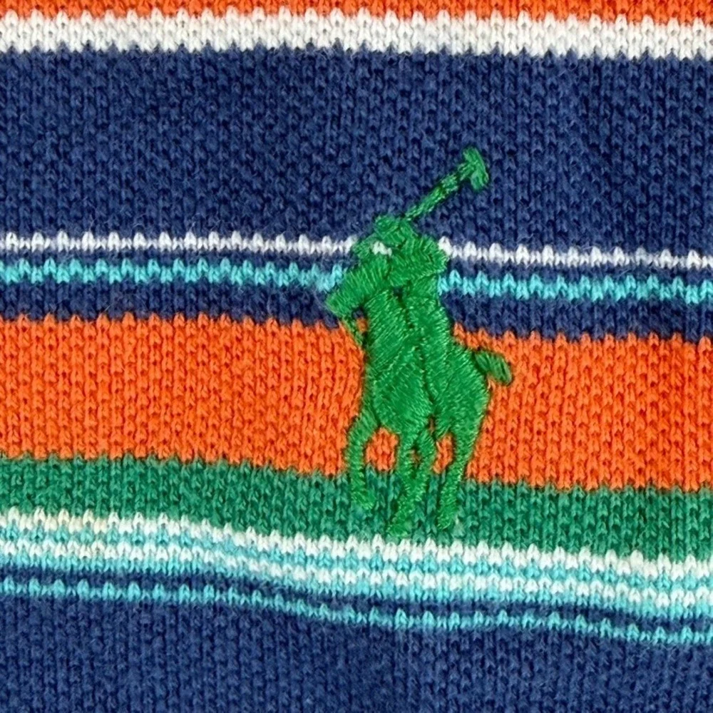 Vintage Polo Ralph Lauren Western Serape Blanket Striped Polo Shirt Men Large